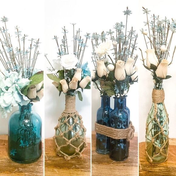 Set of Two Beach Floral Decor Vases 🌊 - Picture 2 of 2